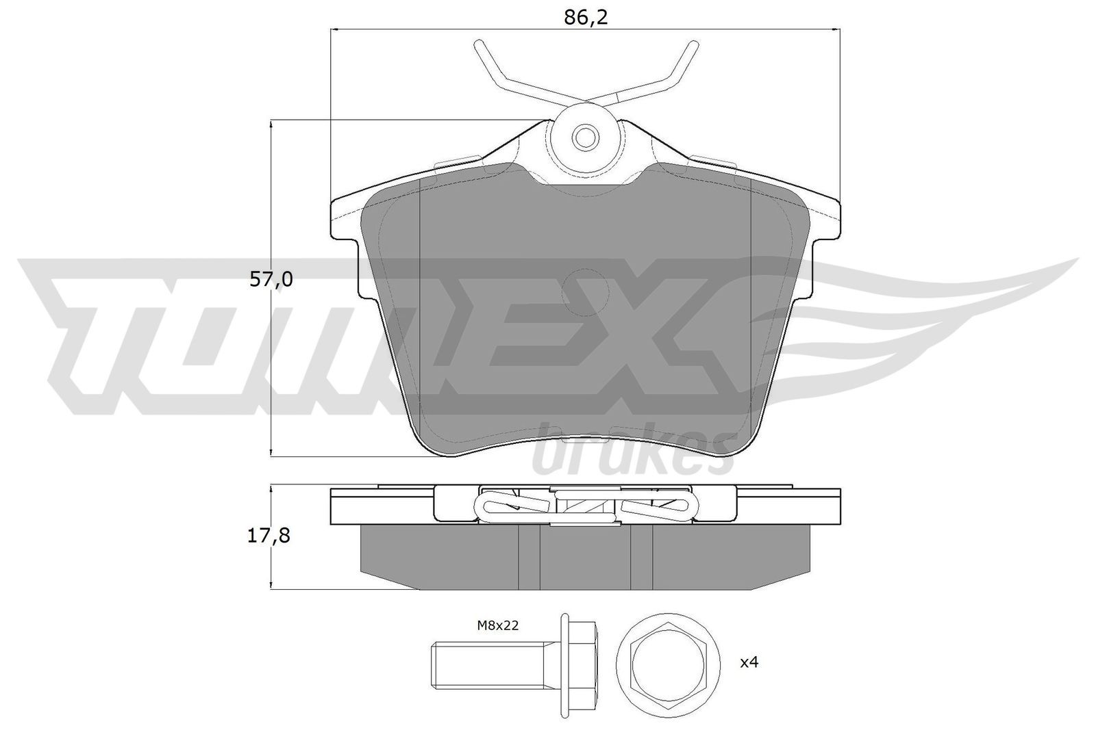 Obrázok Sada brzdových platničiek kotúčovej brzdy TOMEX Brakes  TX1469